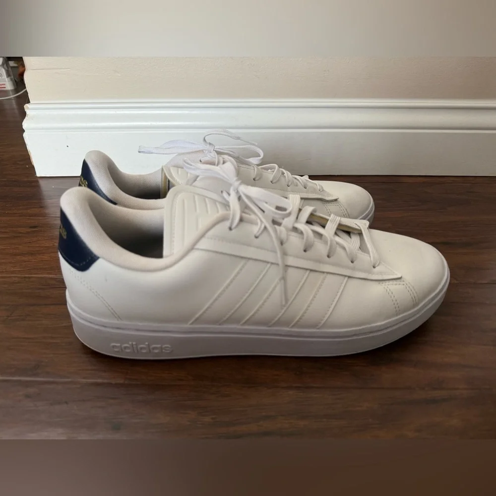 Adidas Men's Grand Court Alpha Trainers White and Navy Sneakers-Size 13